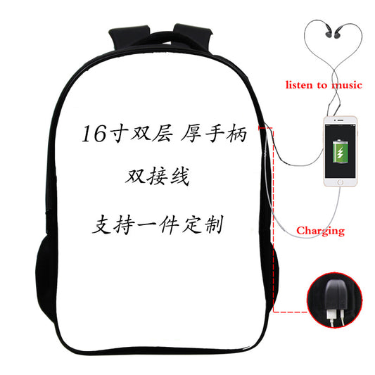 Full-Color Customized Backpack 3d Digital Printing Color Picture Bag Student Schoolbag Support One Order/System