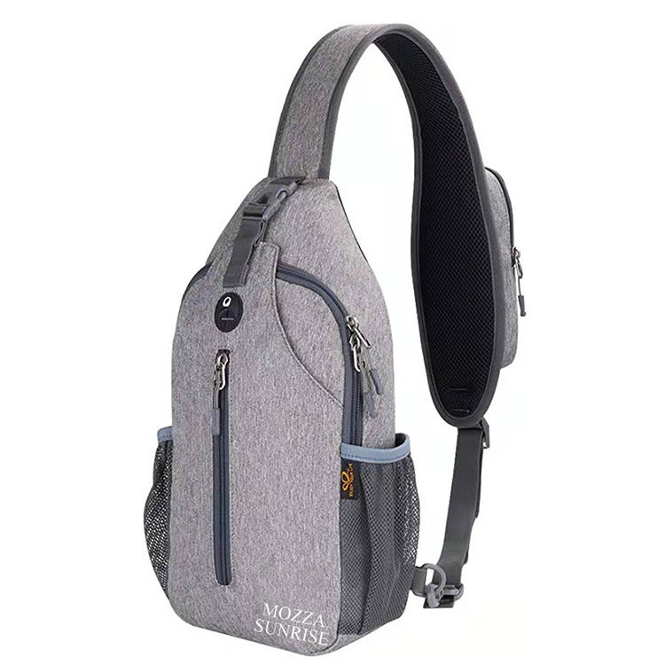 Customizable Men's Bag Fashion Trend Canvas Men's Chest Bag Casual Shoulder Messenger Bag Travel Backpack