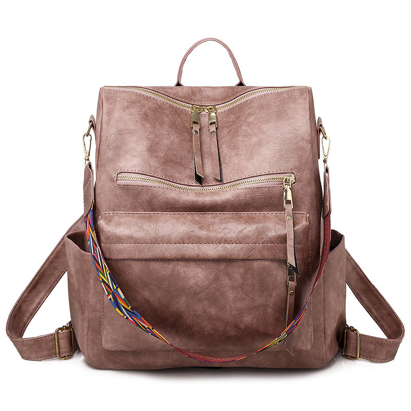 Customizable  Retro  Pu Leather Women's Backpack Backpacks For Teen Girls