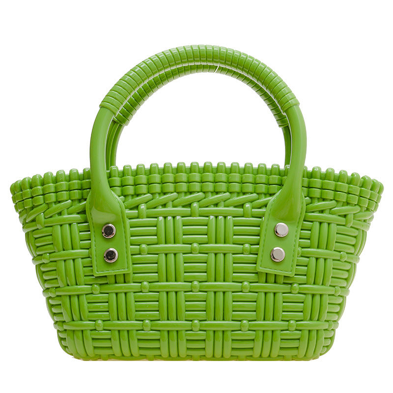 Fashion Handheld Woven Bag Mini Tote Women's Bag Fashion Ladies Mini Jelly Bag