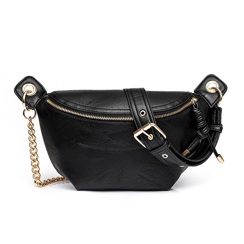 Wholesale Customizable Women's Crossbody Bag Retro New PU Chest Bag Chain Waist Bag Women's Fashion Bag