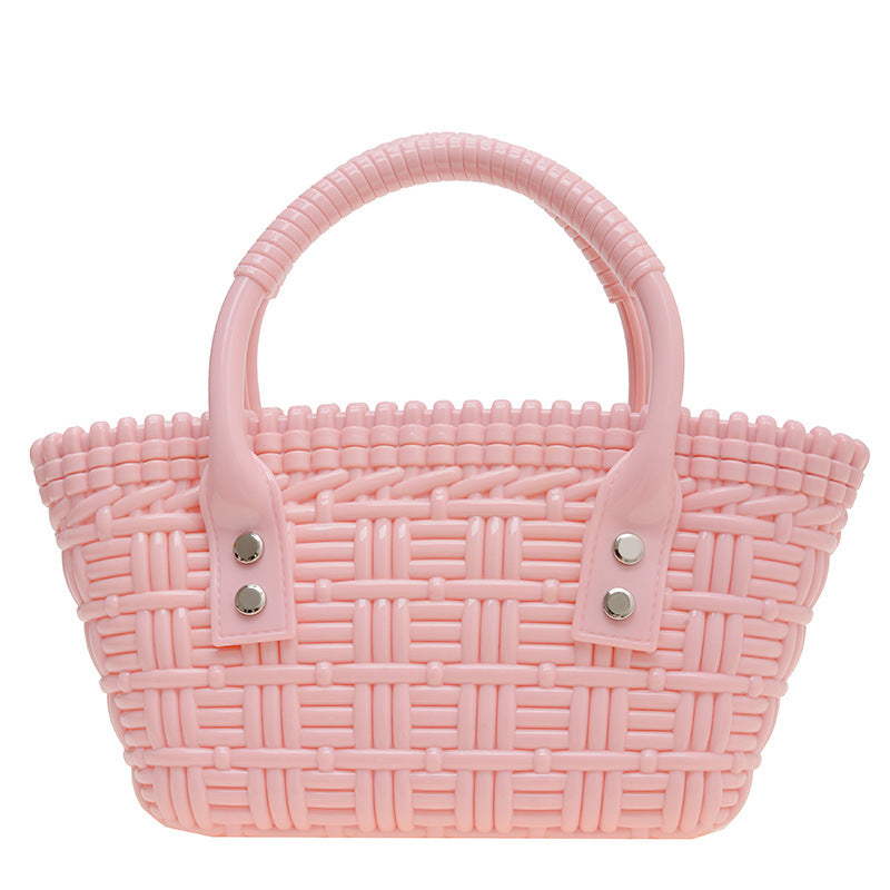 Fashion Handheld Woven Bag Mini Tote Women's Bag Fashion Ladies Mini Jelly Bag