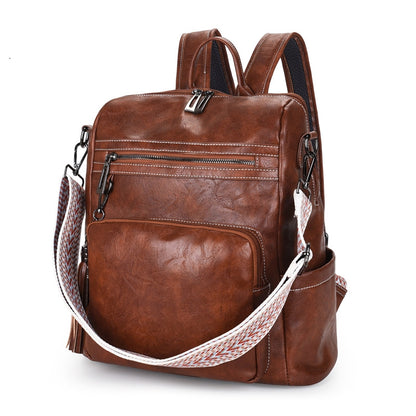 Customizable Retro Large Ladies Backpack 2 Pieces Set College Bags For Women