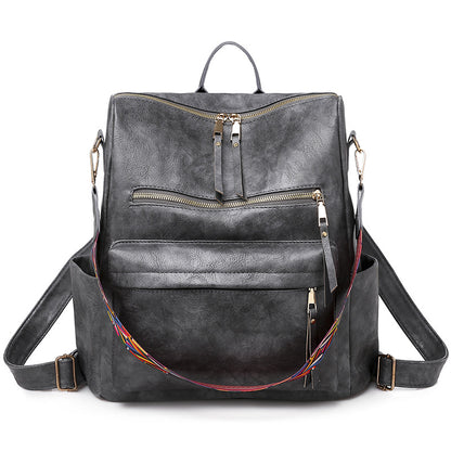 Customizable  Retro  Pu Leather Women's Backpack Backpacks For Teen Girls