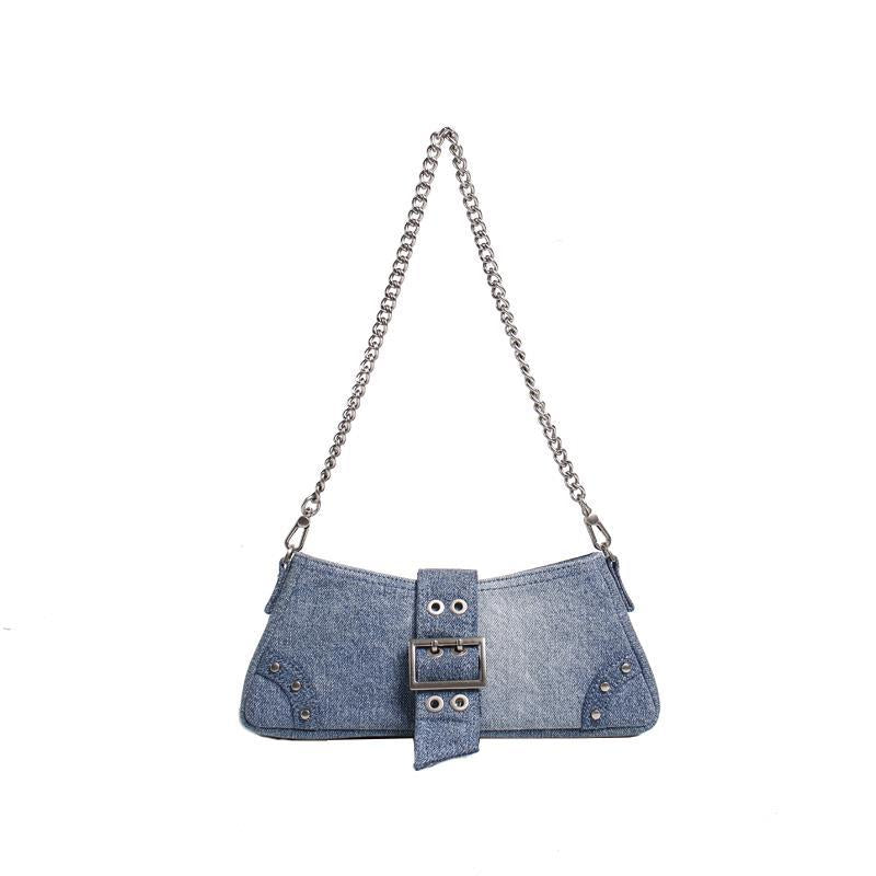 New Sweet Style Denim One Shoulder Armpit Bag Travel Wallet