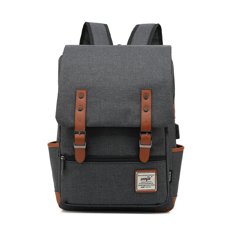 Customized New Product USB Personalized Retro Men's and Women's Outdoor Canvas Large Travel Backpack Fashion Backpack Wholesale