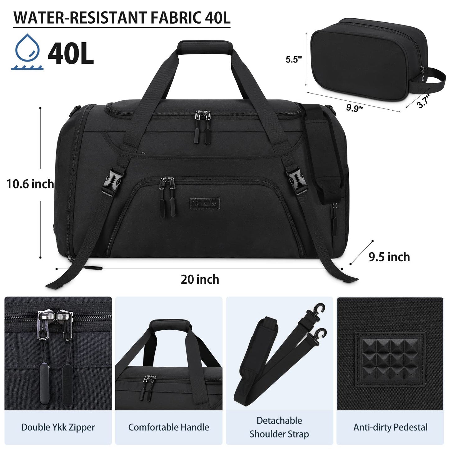 Customizable New Fitness Luggage Bag Waterproof Sports Bag Travel Luggage Bag with Shoes Compartment Wet Bag with Wash Bag