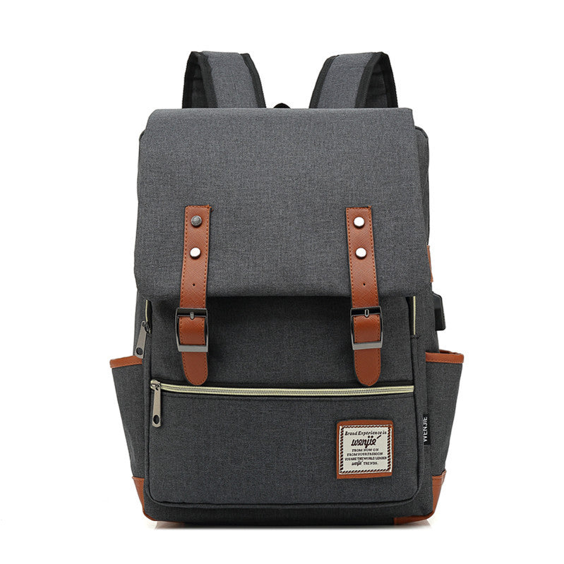 Customized New Product USB Personalized Retro Men's and Women's Outdoor Canvas Large Travel Backpack Fashion Backpack Wholesale