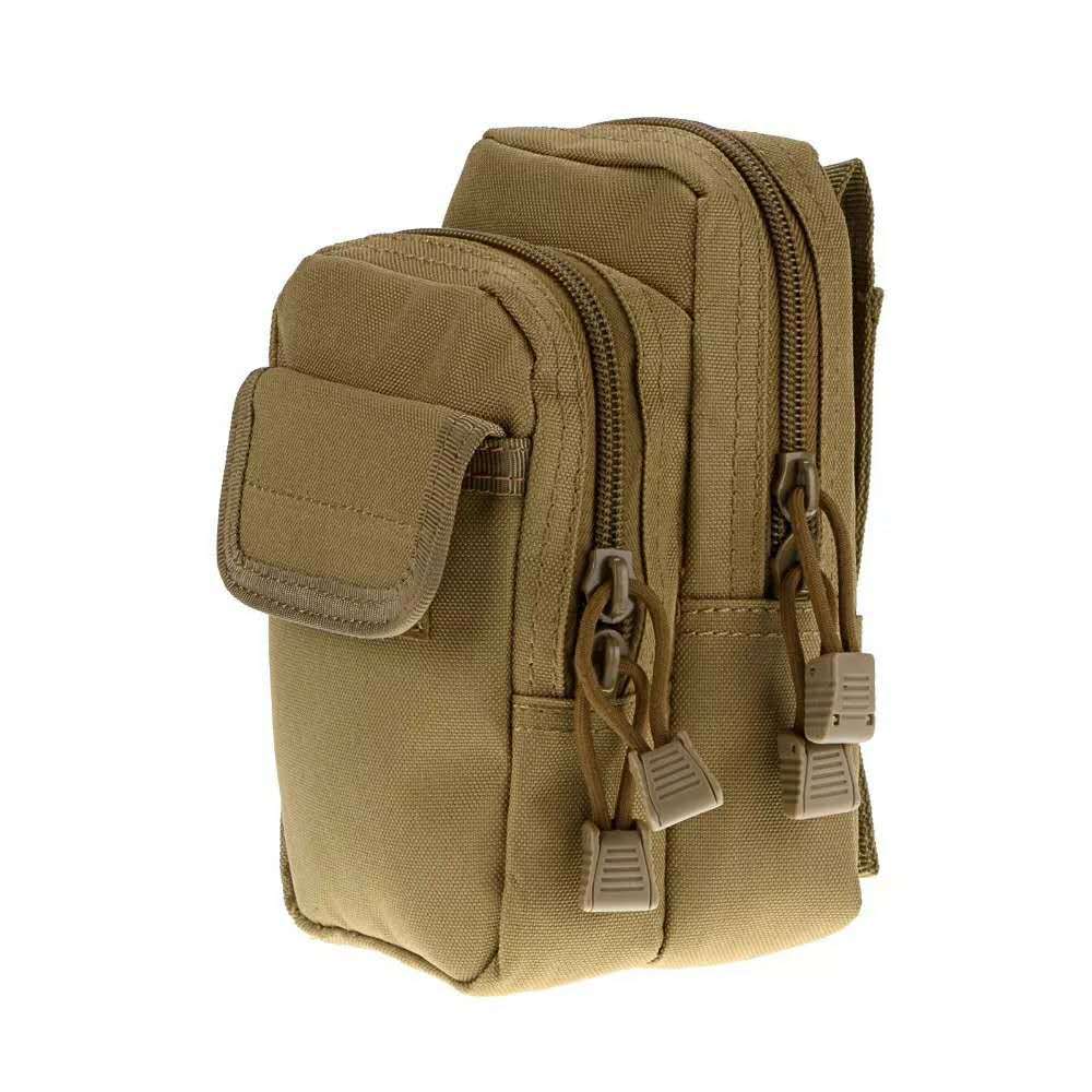 Customized Tactical Wear-Resistant Belt Waist Bag Man Pair Zipper Thick Large Capacity Mobile Phone Bag Camouflage Vertical