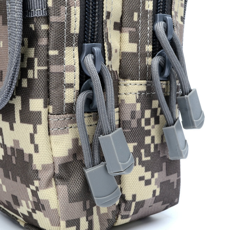 Customized Tactical Wear-Resistant Belt Waist Bag Man Pair Zipper Thick Large Capacity Mobile Phone Bag Camouflage Vertical