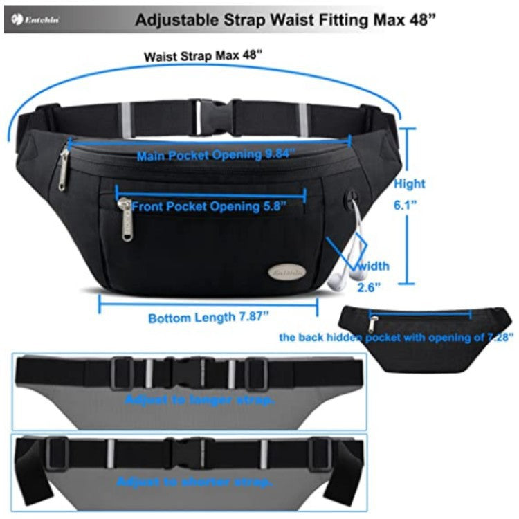 Customized New Product Fashion Waist Bag with 4 Zipper Pockets Premium Fashion Waist Bag Crossbody Bag Running Cycling Self-Propelled