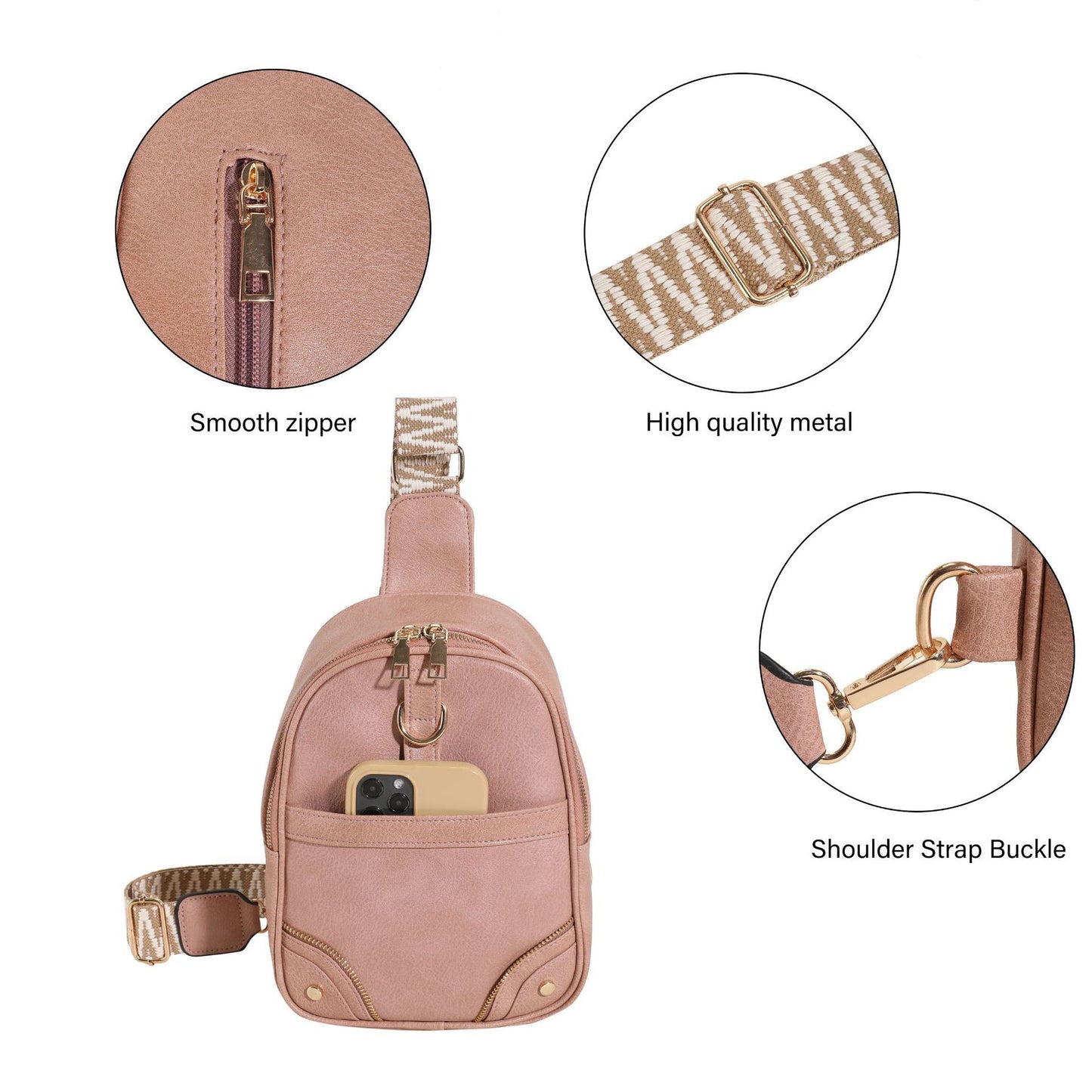 Customizable Fashion Soft Leather Chest Bag Crossbody Bag New Fashion Korean Women Bag