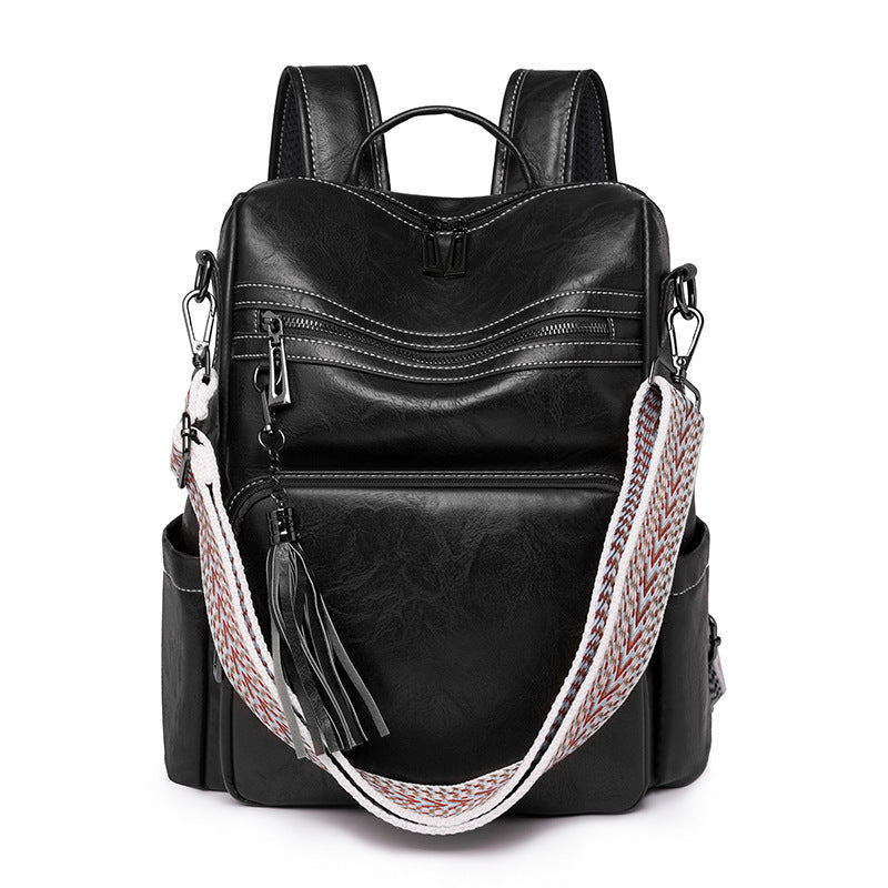 black fanlosn pu leather vintage backpack women,custom,front