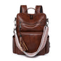 brown fanlosn pu leather vintage backpack women,custom,front
