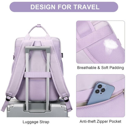backpack with luggage sleeve and breathable padded shoulder straps for travel