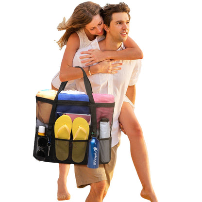 black mesh beach tote bag,custom,lifestyle
