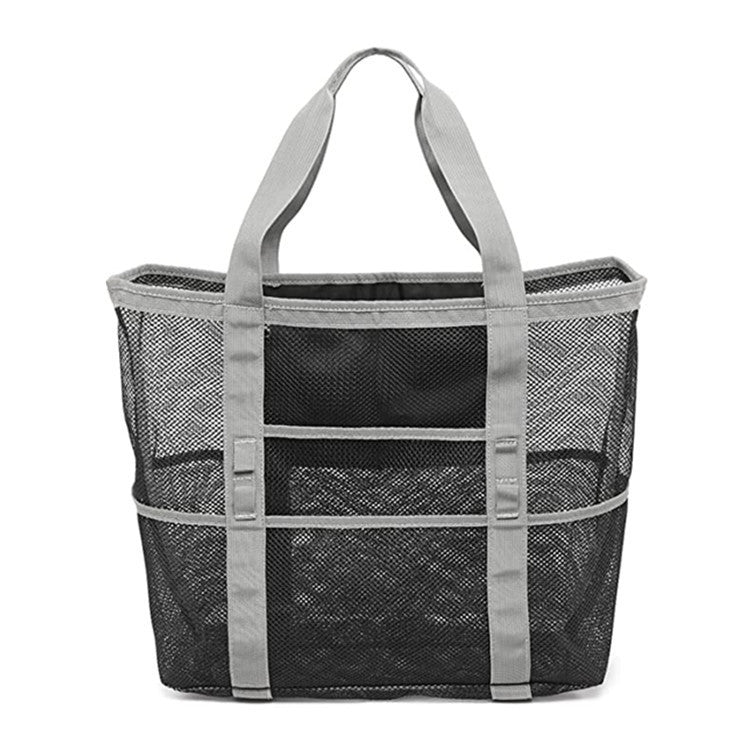 gray mesh beach tote bag,custom,front