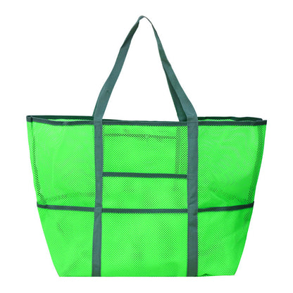 green mesh beach tote bag,custom,front