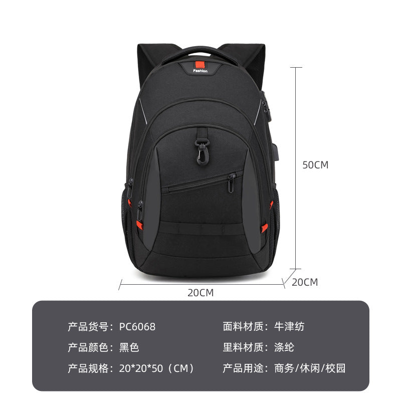 Customized Backpack Boys New Oxford Cloth Anti-Theft Business Casual Backpack Outdoor Travel High School Student Schoolbag