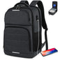 black 17.3 inch laptop backpack for business travel and corporate use