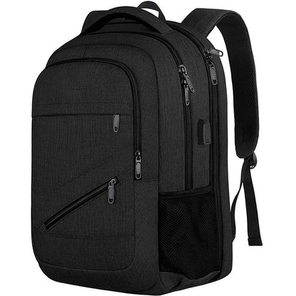 black business laptop backpack with usb port multiple compartments and travel ready design