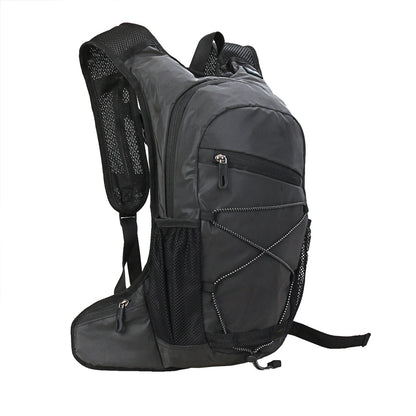 black cycling backpack with hydration system and outdoor storage design