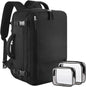 black multi compartment business travel backpack with laptop storage