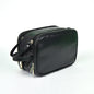 black pu leather cosmetic bag with multiple compartments for travel essentials