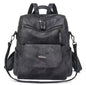 black pu leather womens backpack for work and everyday use