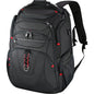 black red custom business backpack with multiple compartments