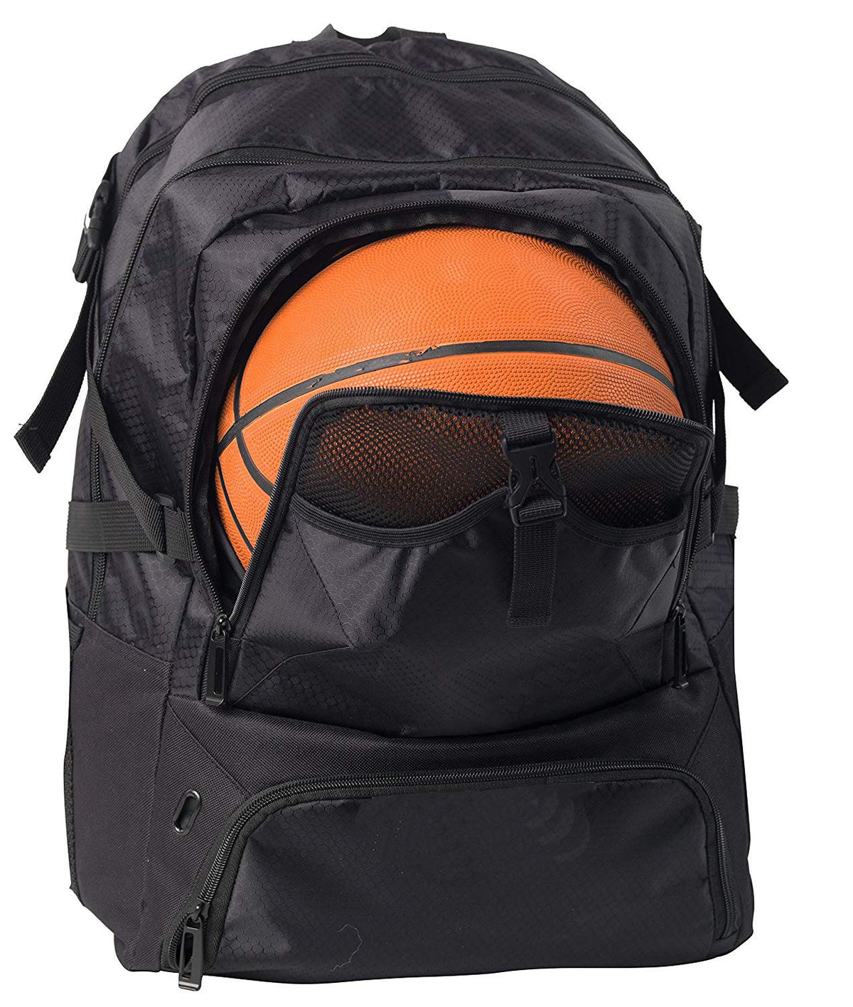 black soccer backpack with ball holder 02