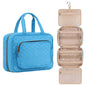 blue hanging toiletry bag with OEM custom color options