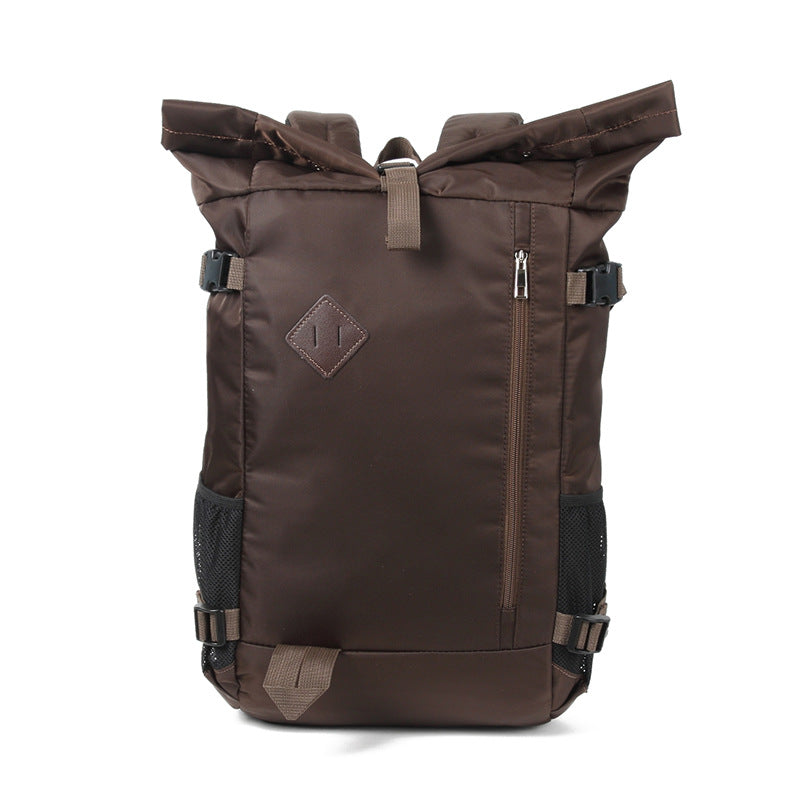 brown roll top backpack custom color option