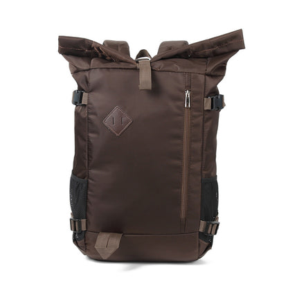 brown roll top backpack custom color option