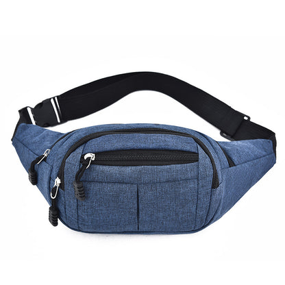 blue polyester budget waist bag,custom,front