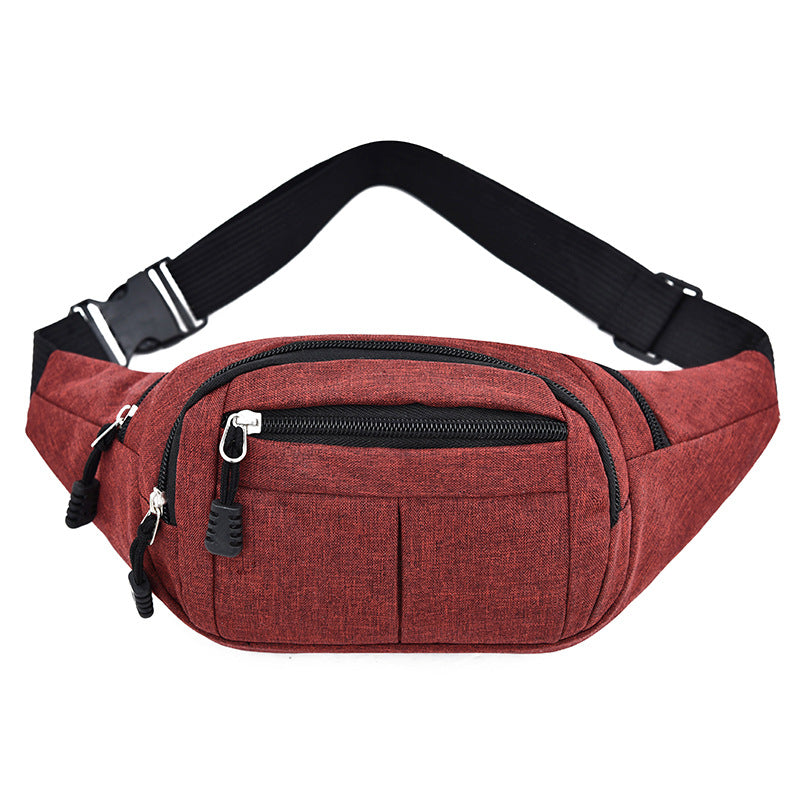 red polyester budget waist bag,custom,front