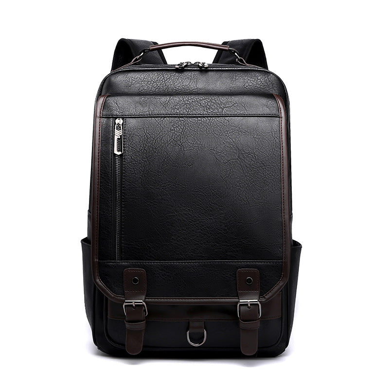 black fanlosn pu leather business backpack men,custom,front