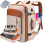 beige fanlosn business backpack with organizer,front