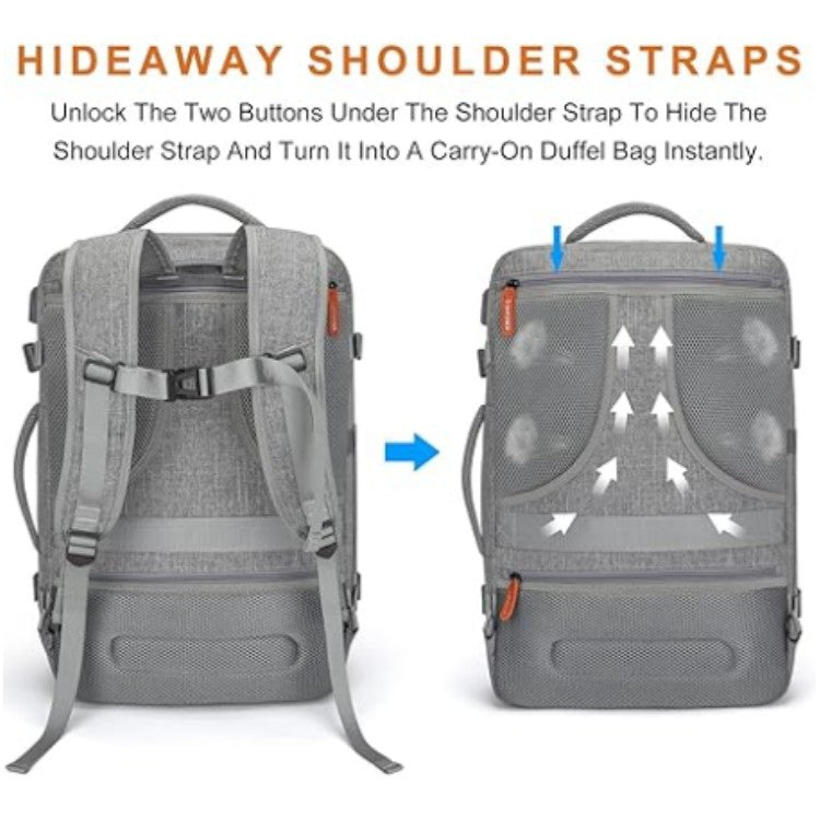 gray fanlosn business backpack with organizer,back