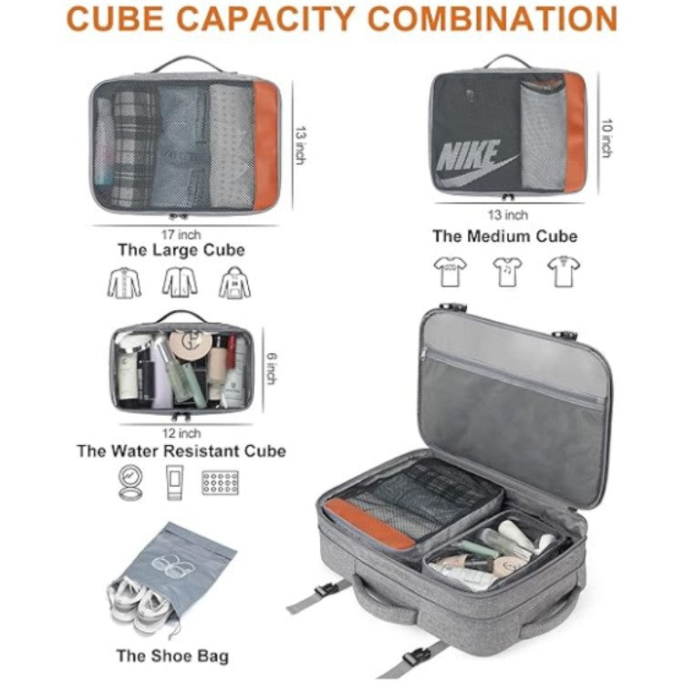 gray fanlosn business backpack with organizer,detail