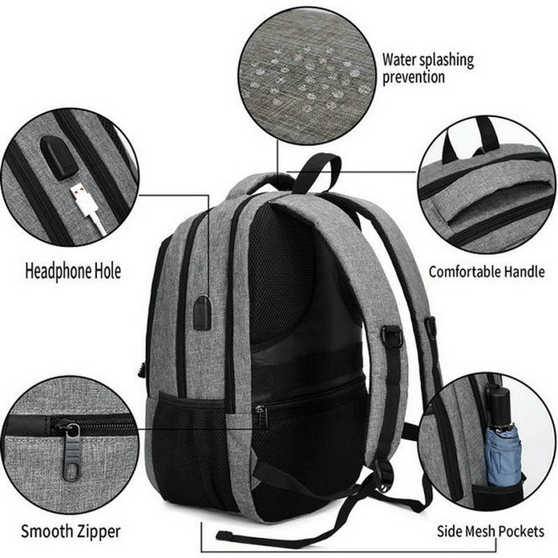 gray fanlosn large business laptop backpack,custom,detail
