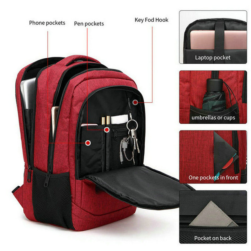 red fanlosn large business laptop backpack,custom,detail
