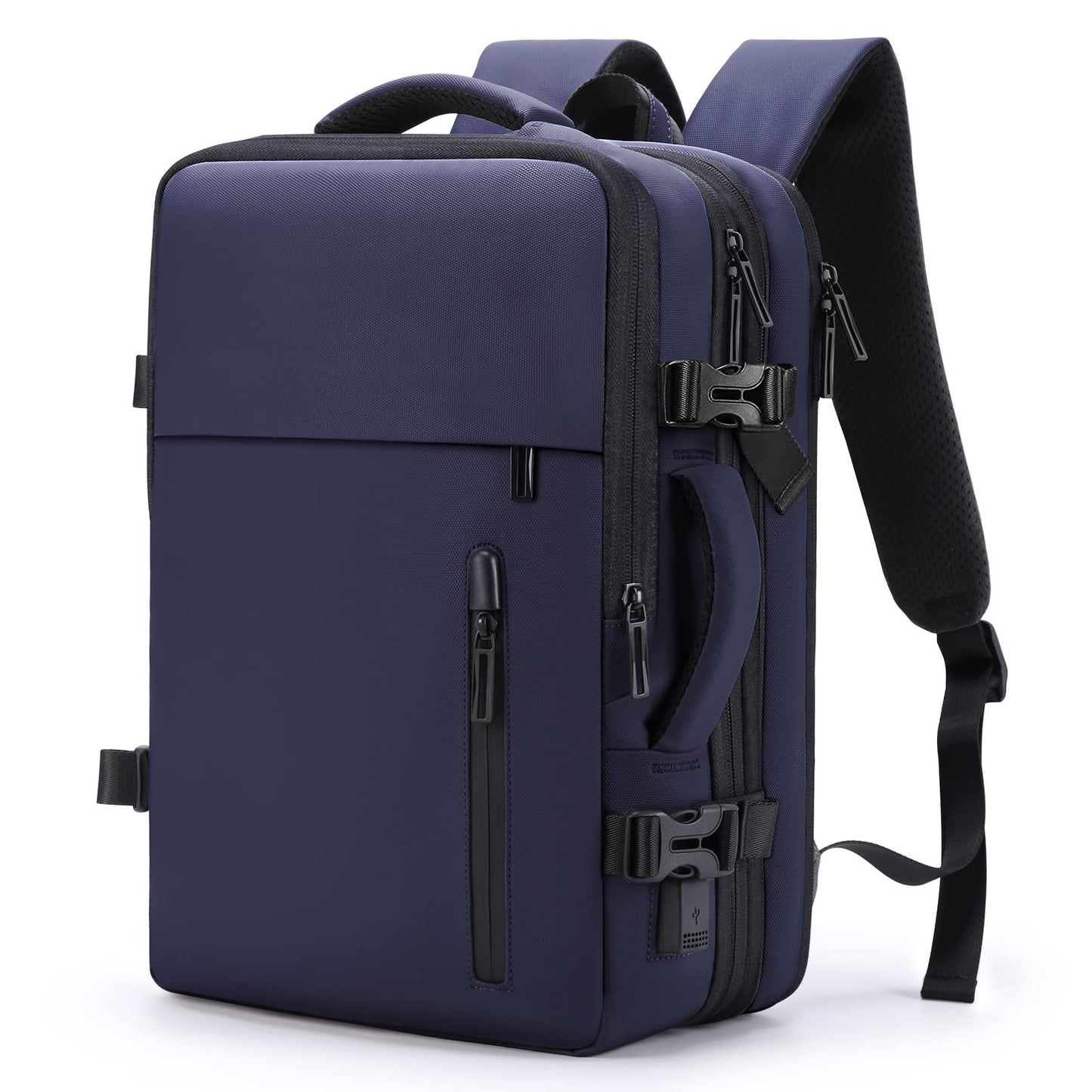 dark blue fanlosn expandable business travel backpack,custom,side