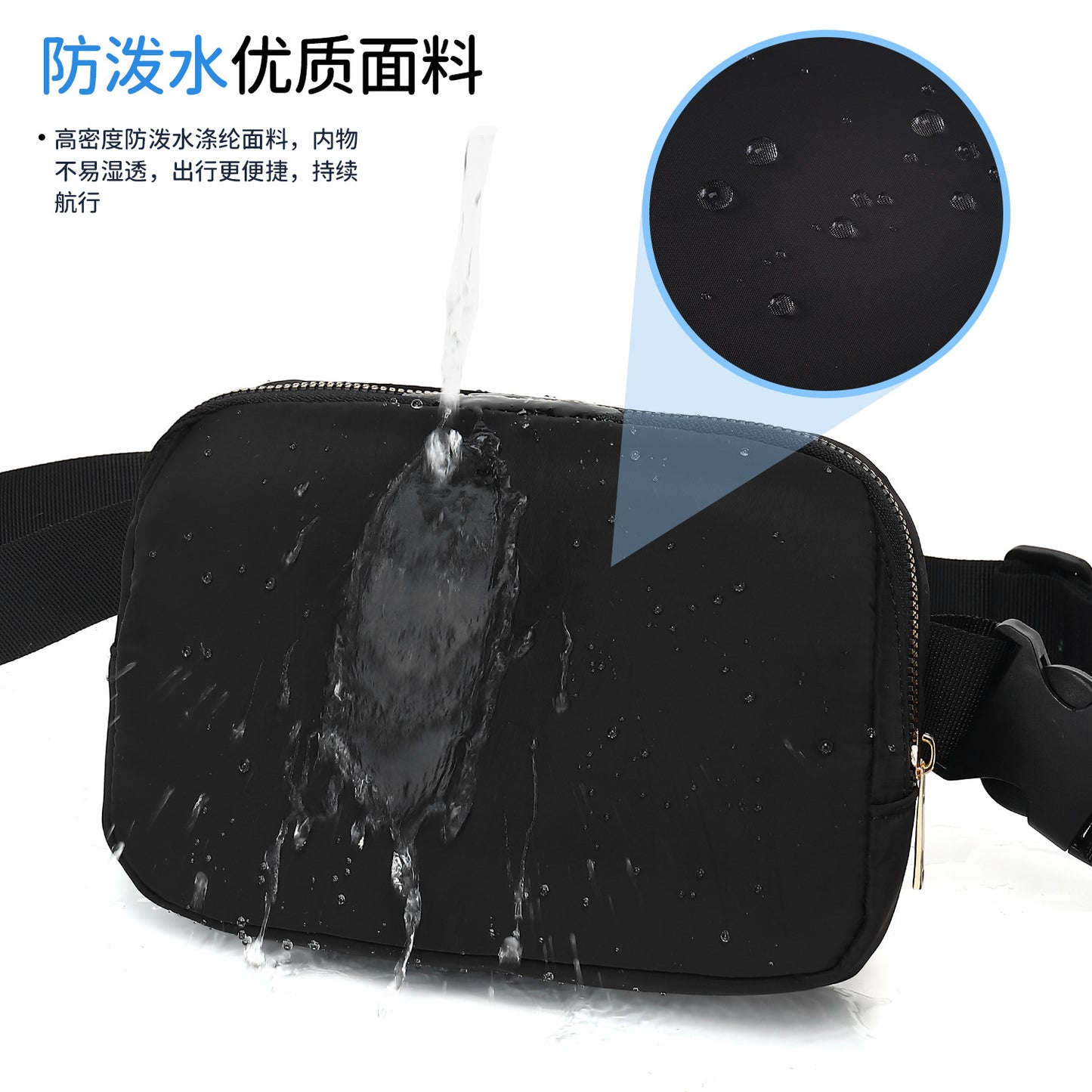 Customized Waist Bag Nylon Waterproof Chest Bag Outdoor Sports Running Phone Bag All-Match Crossbody Men and Women