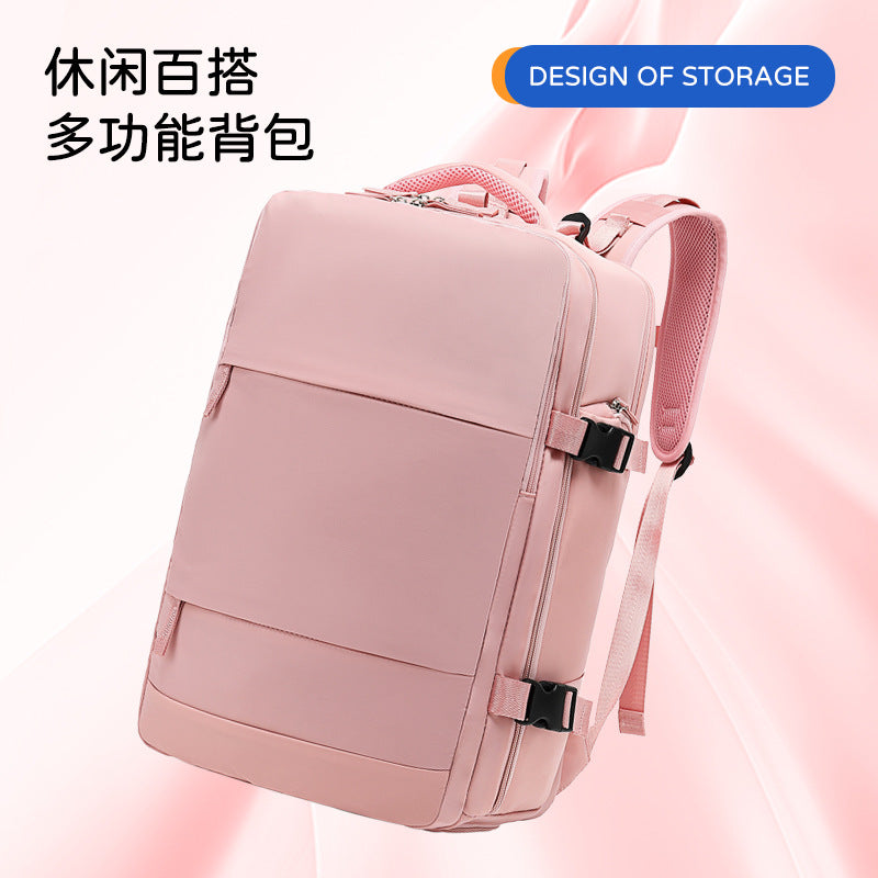 Customized in Stock Cross-Border Girls' Multi-Functional Business Trip Travel Backpack Wet and Dry Classification Large Capacity Waterproof Rucksack