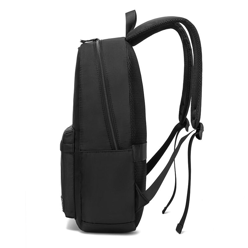 Custom Simple Black Backpack Large Capacity Outdoor Casual Business Trip Briefcase High-Grade Plug-in Trolley 17-Inch Computer Bag