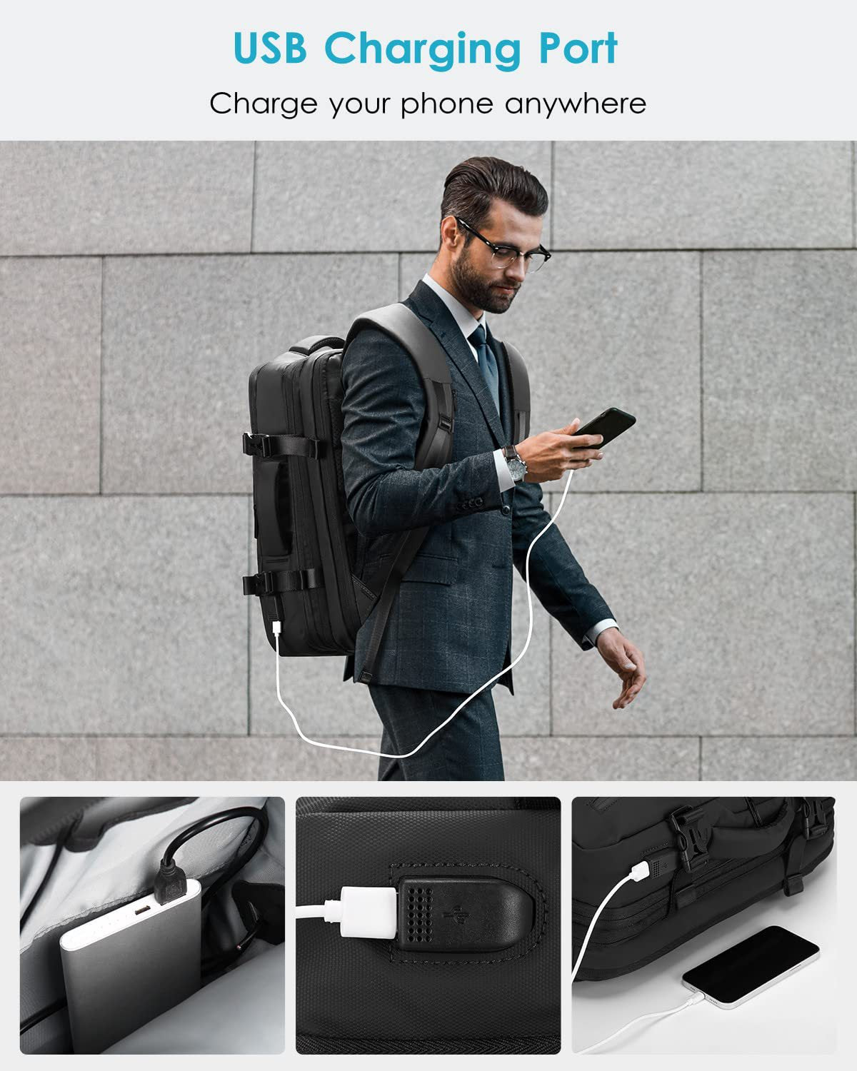 carry on travel backpack designed for airplane overhead compartment use