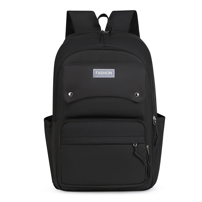 Customized High School Student Backpack Women's Fresh Student Schoolbag Solid Color Large Capacity Campus Sports Backpack for Boys and Girls