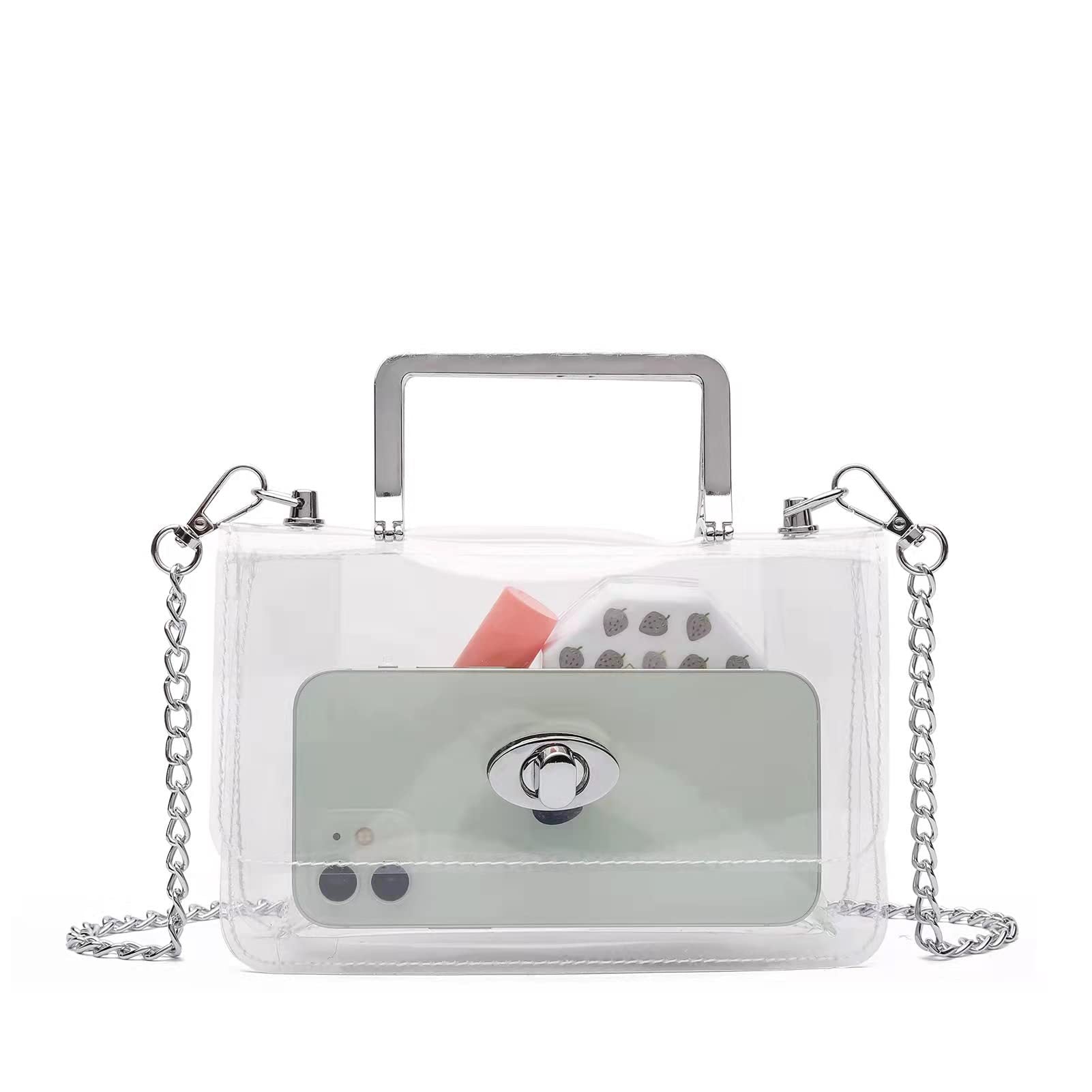 white pvc women clear crossbody bag,custom,front