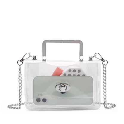 white pvc women clear crossbody bag,custom,front